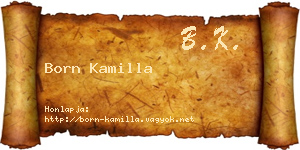 Born Kamilla névjegykártya